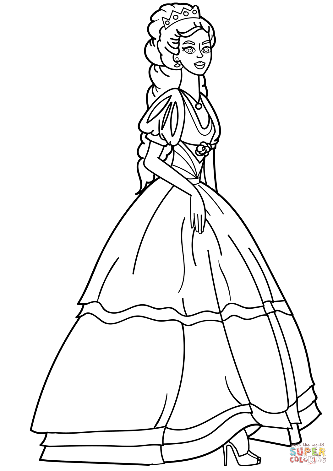 Princess coloring page free printable coloring pages