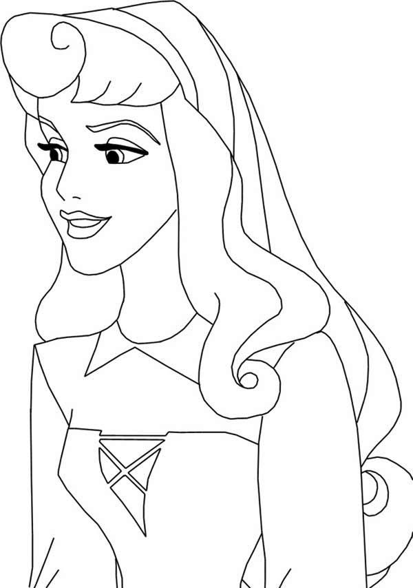 Princess aurora smile coloring page