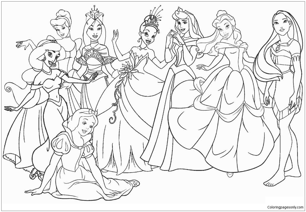 Disney princess coloring page