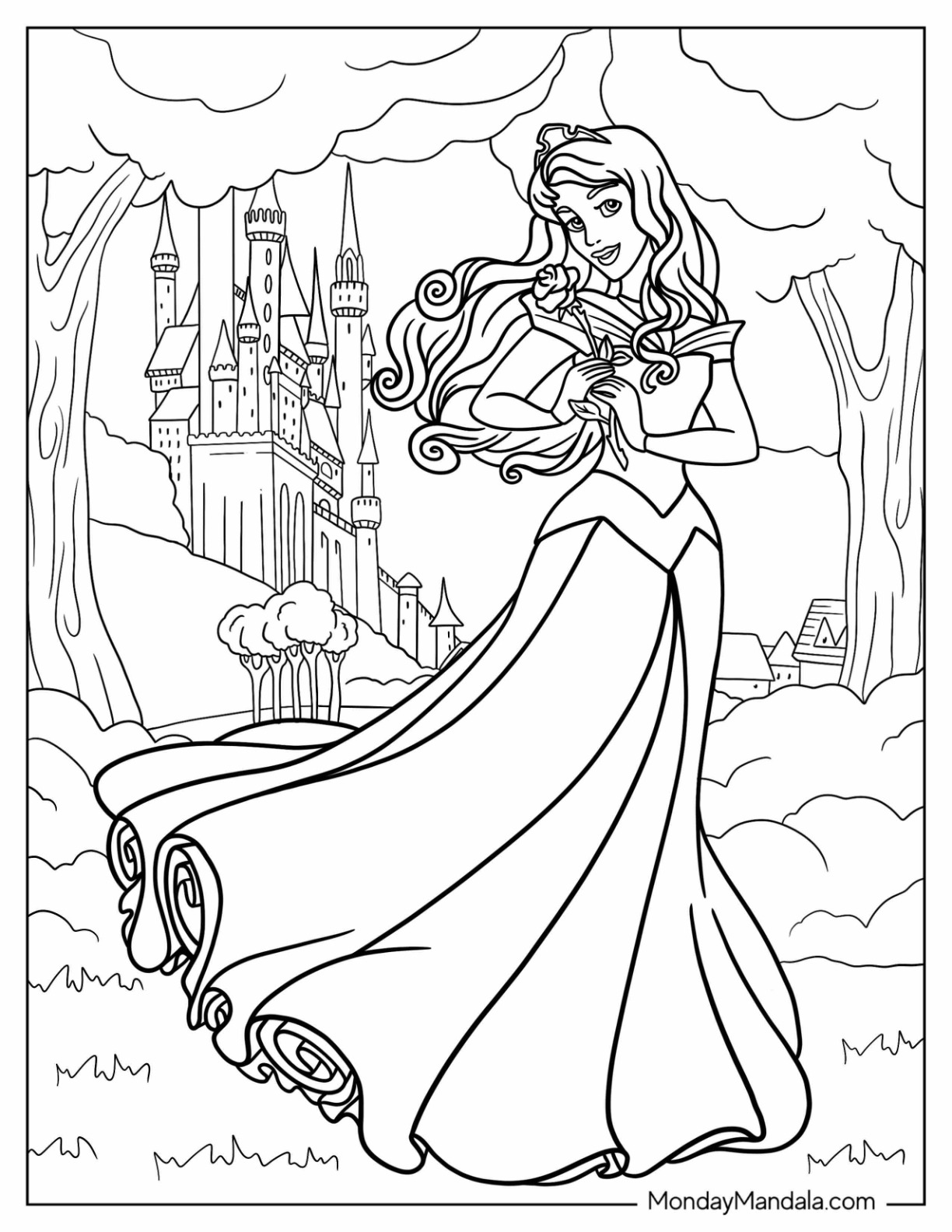 Disney princess coloring pages free pdf printables