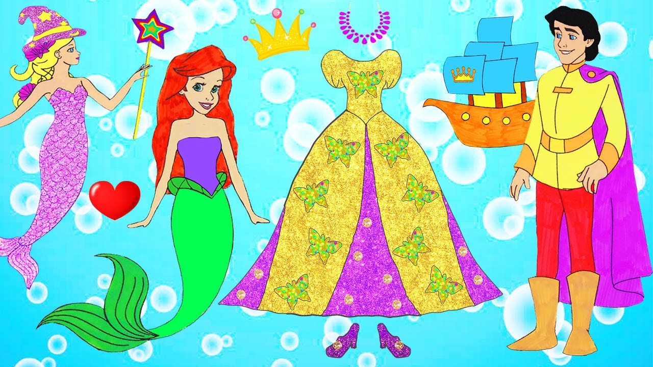 Paper dolls princess eraid dress up costues papercaft handade