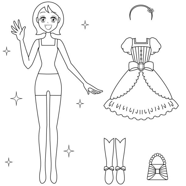 Princess paper dolls stock illustrations royalty