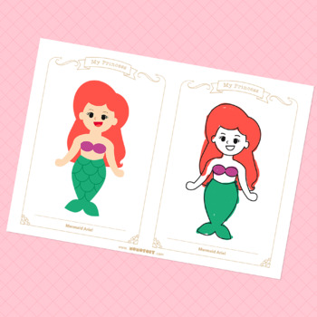 Princess paper doll coloring pages by hisberry tpt