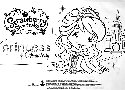 Strawberry shortcake princess sticker dress up paper doll loring pages book