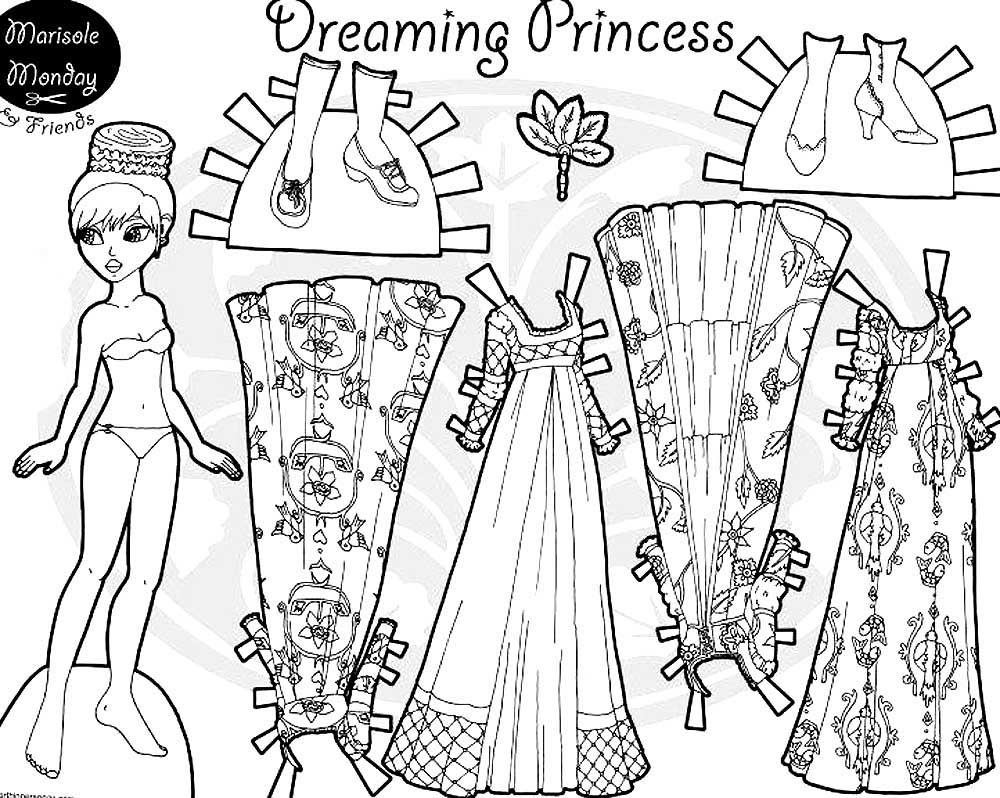 Paper doll coloring pages ð to print and color