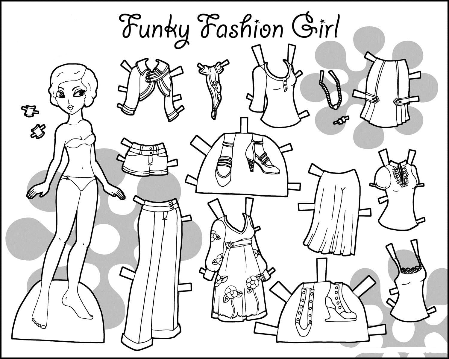 Paper doll coloring pages printable for free download