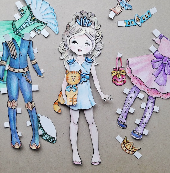 Digital paper doll coloring pages pdf princess paper doll paper doll printable dress up coloring sheets cute sisters collection download now