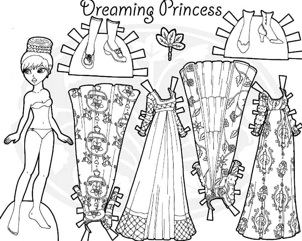 Paper doll coloring pages printable for free download