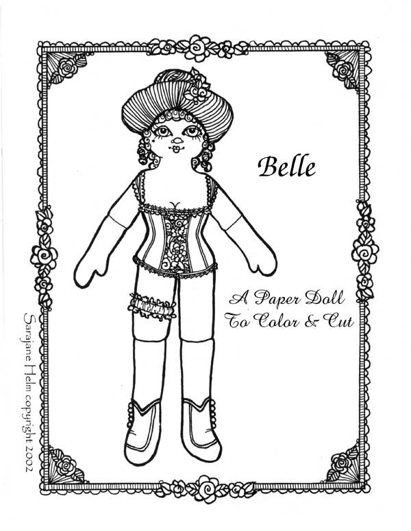 Belle of the wild west paper doll set