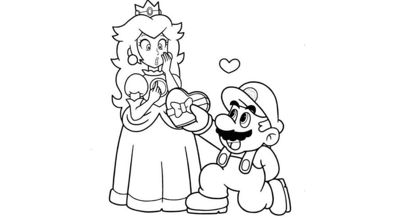 Princess peach drawing colouring and painting princess peach super ario bros disneycartoon