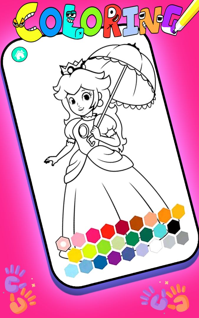 Princess peach coloring android s apk download for free