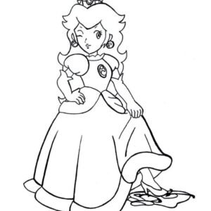 Princess peach coloring pages printable for free download