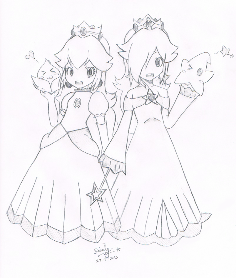 Princess peach and princess rosalina by fantasyxii on