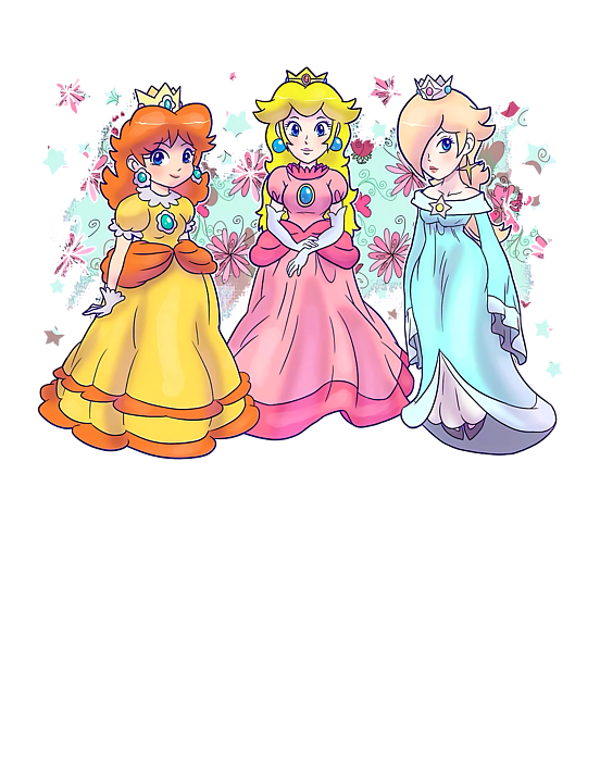 Princess peach daisy and rosalina graphic tee for men wome sticker by evelien poot