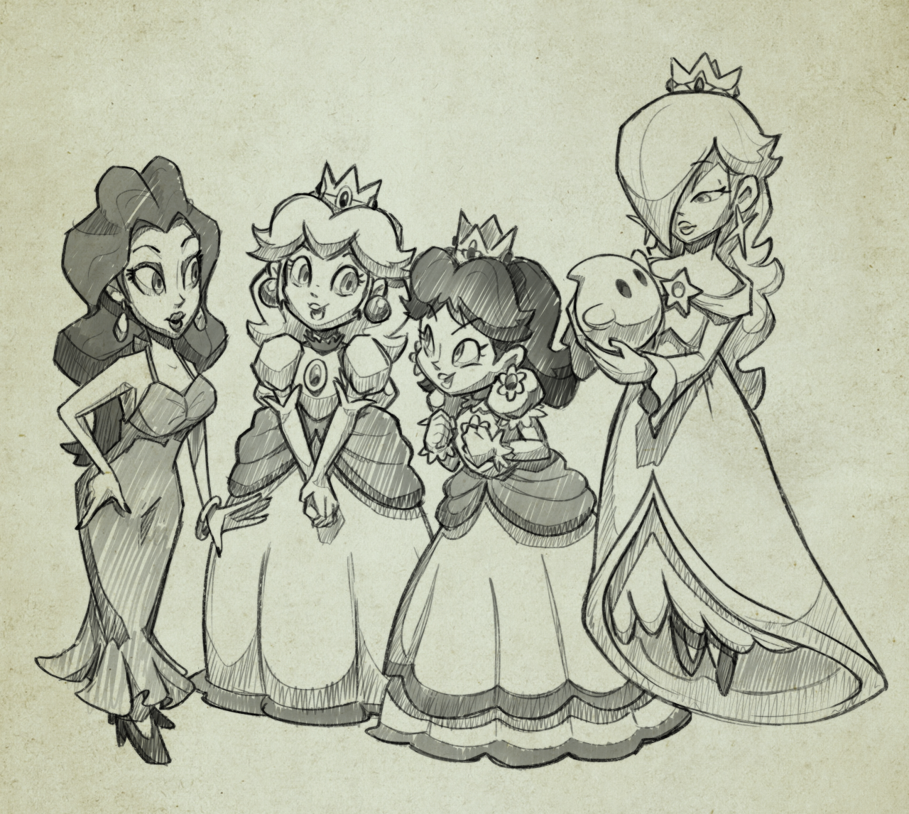 The quatuor rulers â i really love how peach and daisy look in your art