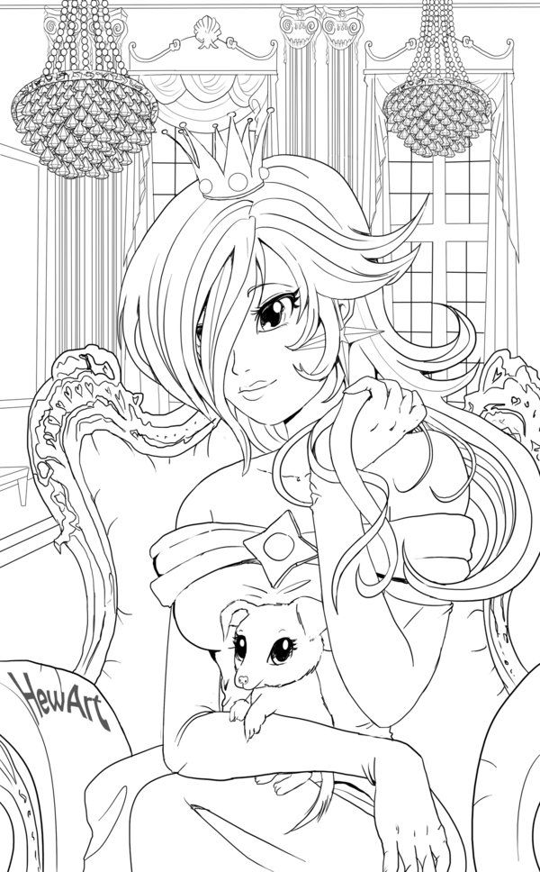Princess rosalina lineart by pupaveg on deviantart mario coloring pages princess drawings coloring pages