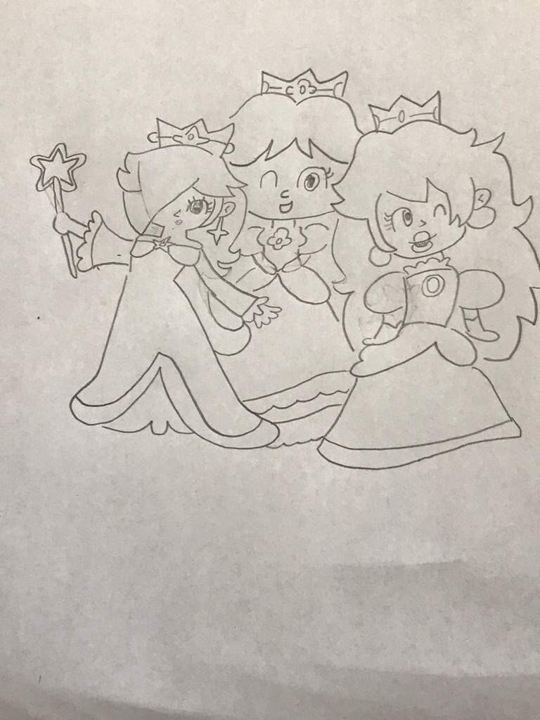 Peach daisy and rosalina fan art belongs to me mario amino