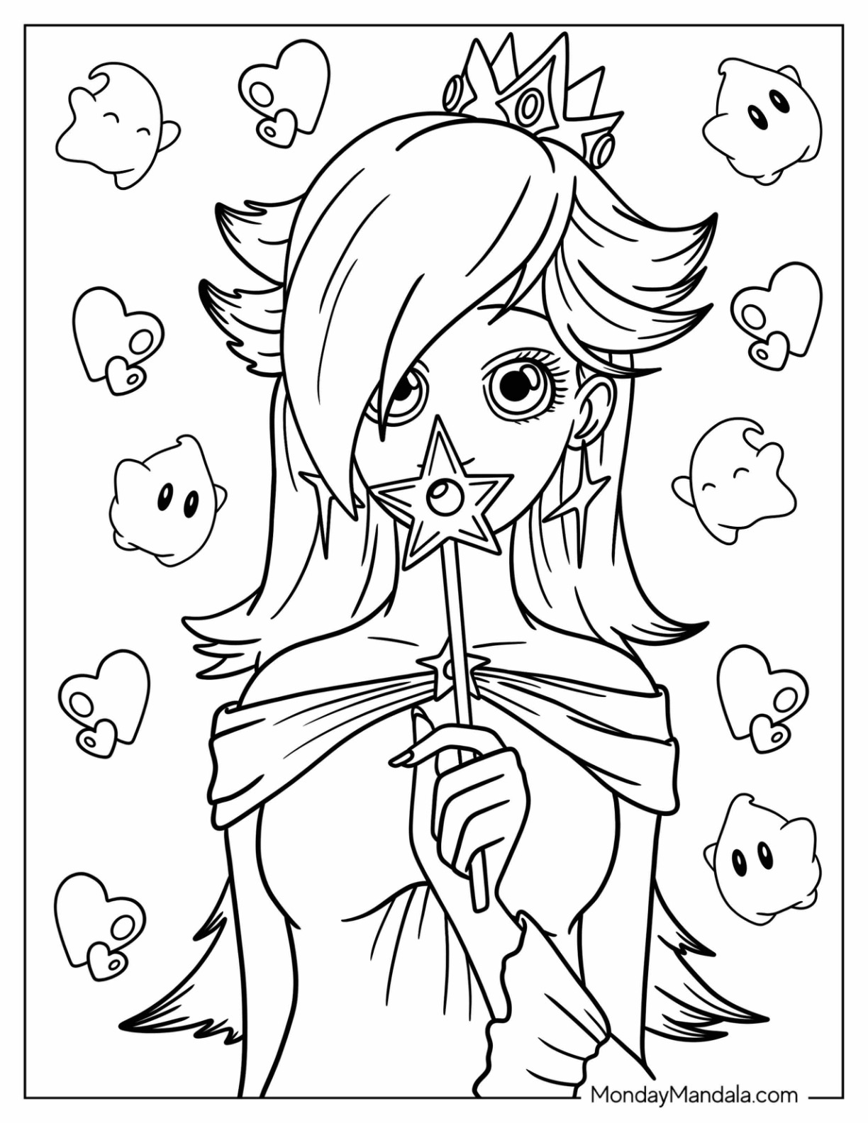 Rosalina coloring pages free pdf printables