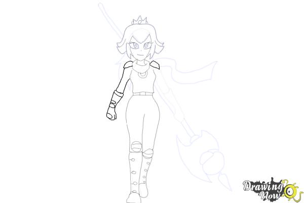 How to draw princess peach from the super mario bros movie