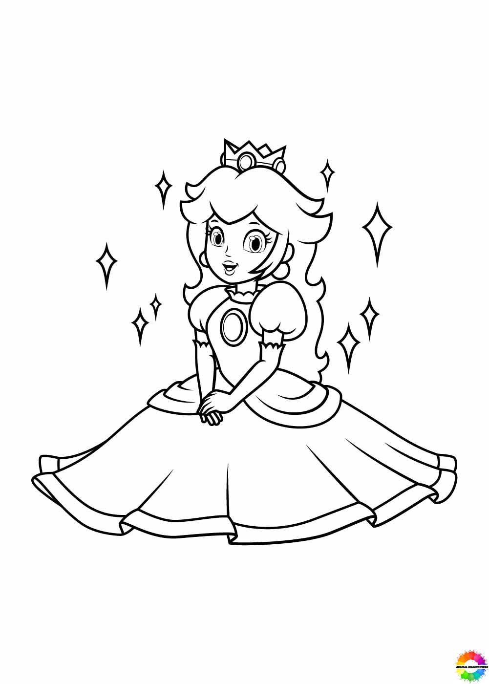 Princess peach coloring pages kids funny coloring pages