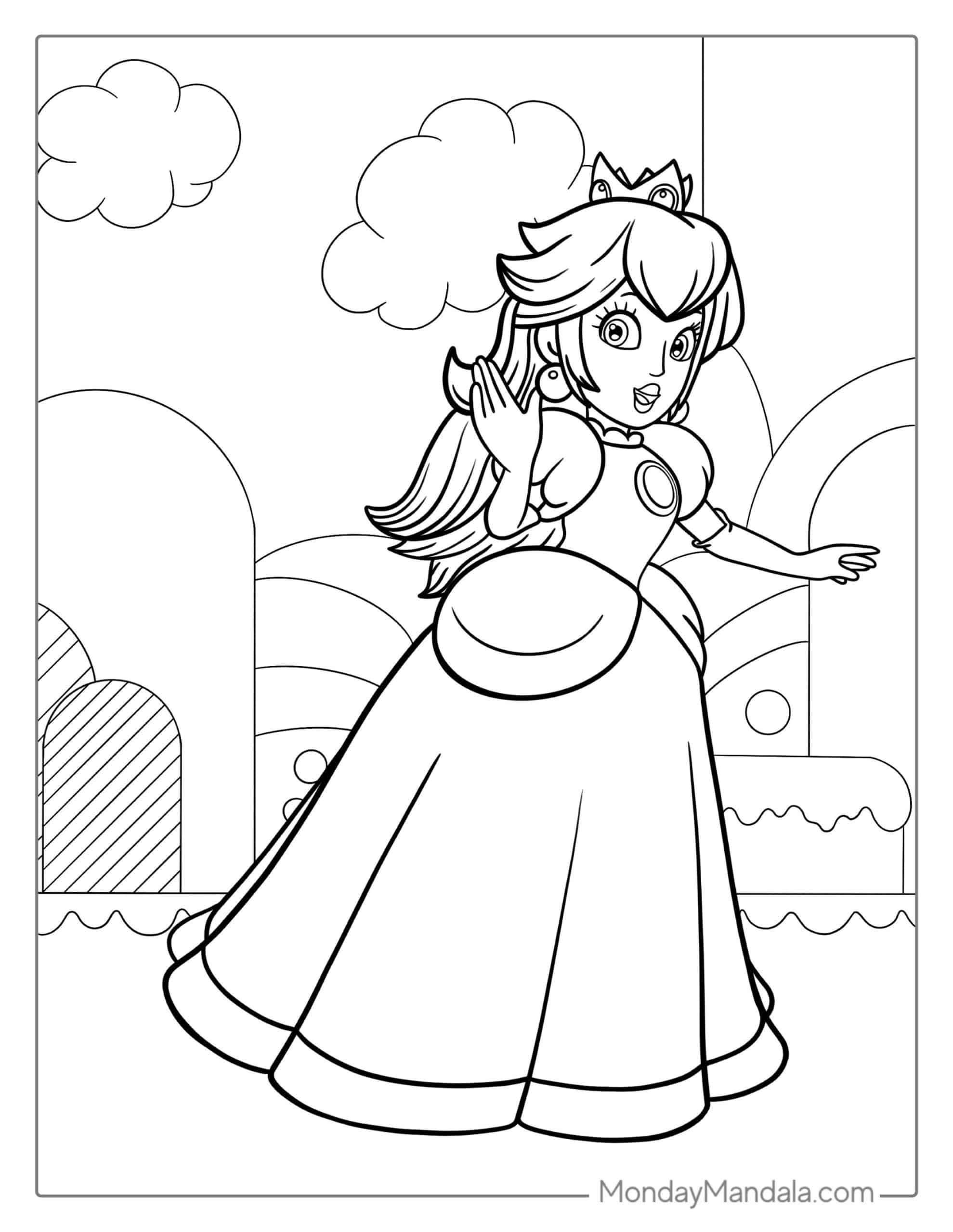 Princess peach coloring pages free pdf printables coloring pages mario coloring pages princess peach