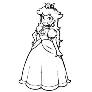 Princess peach coloring pages printable for free download