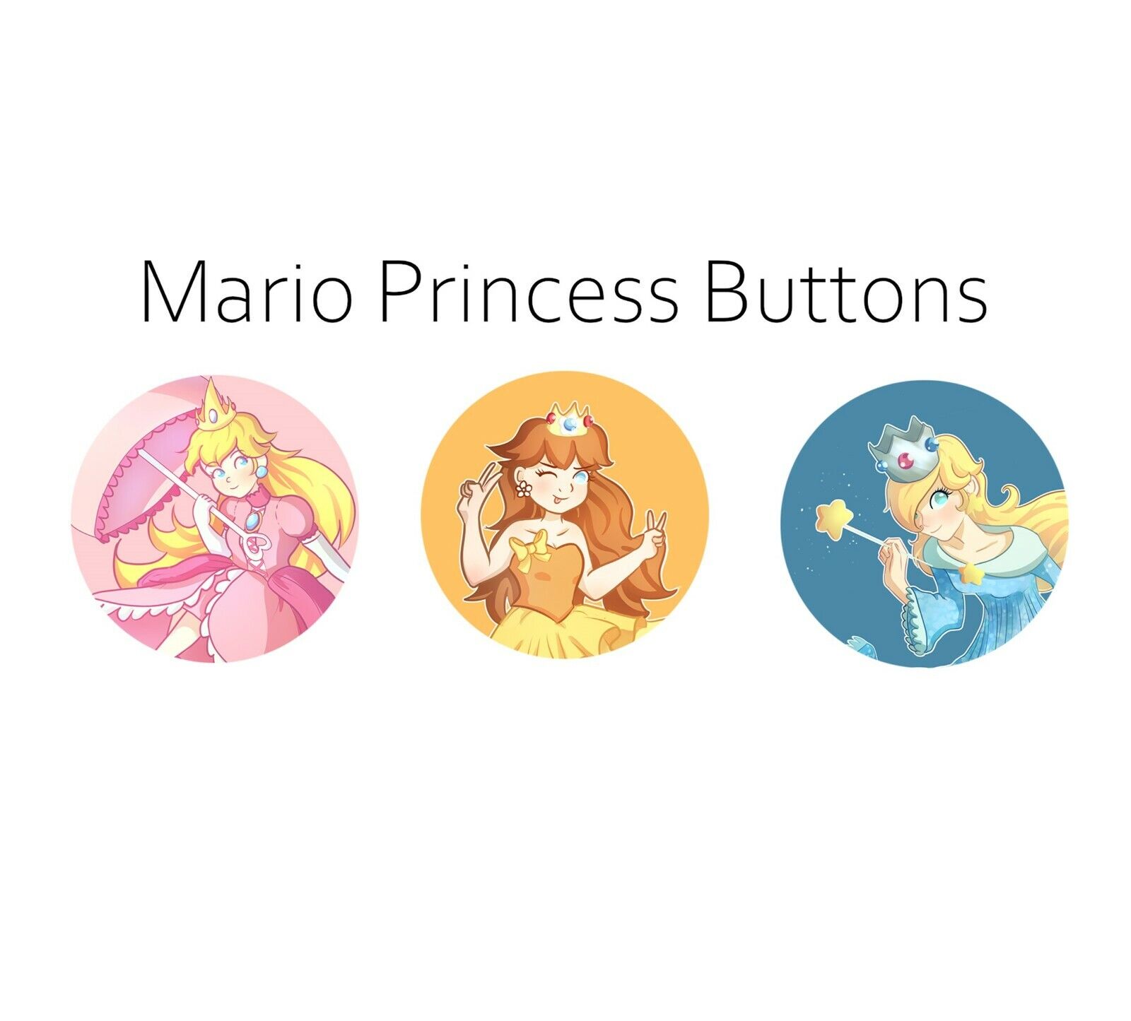 Mario princess buttons peach daisy rosalina