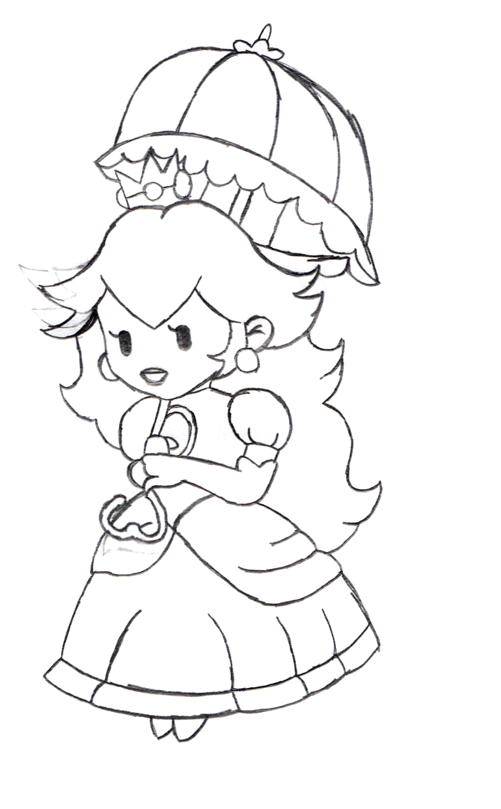 Free princess peach coloring pages for kids