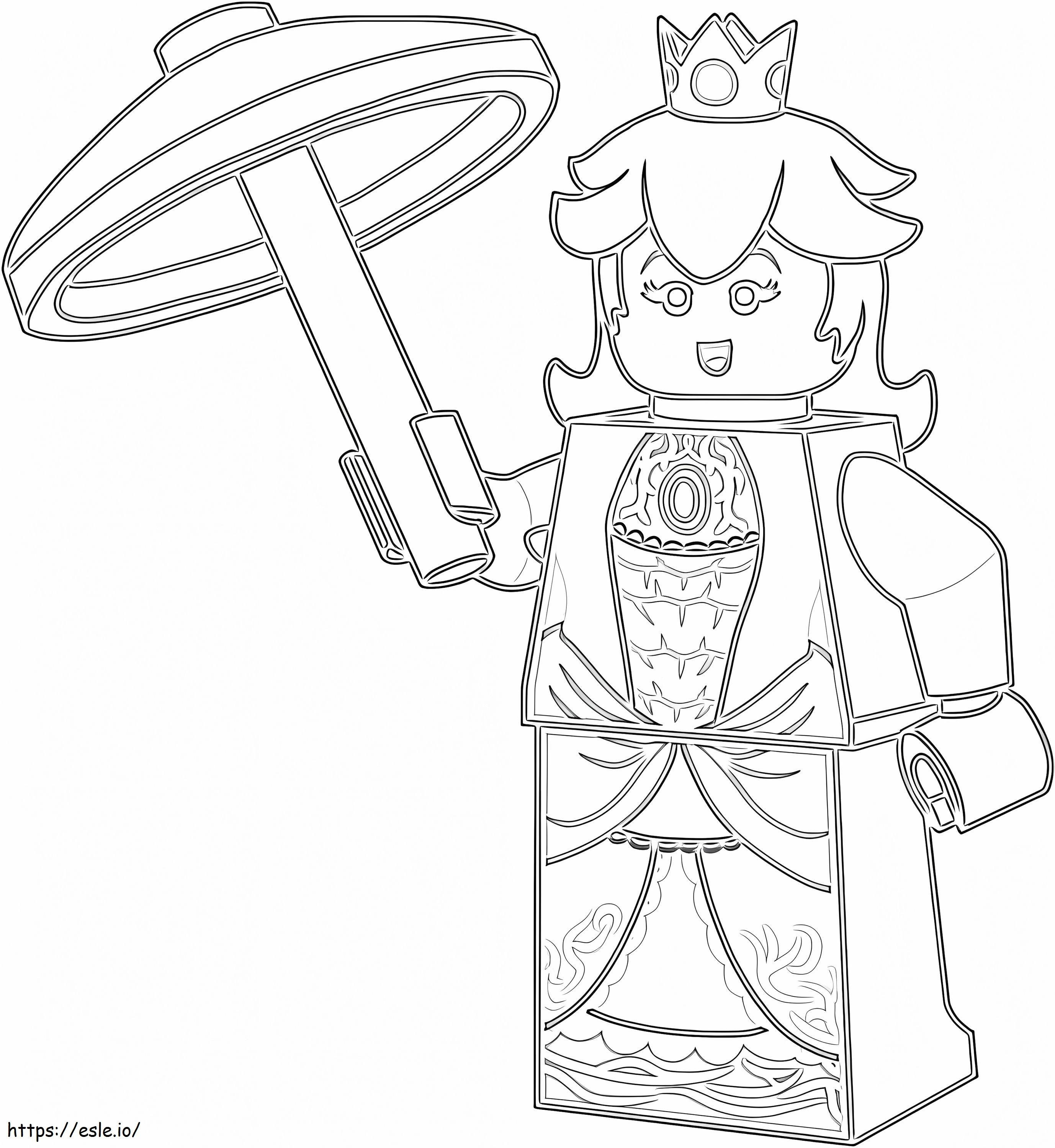 Lego princess peach coloring page