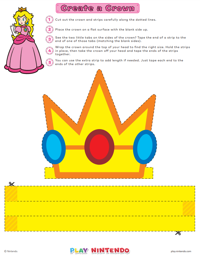 Print princess peach crown