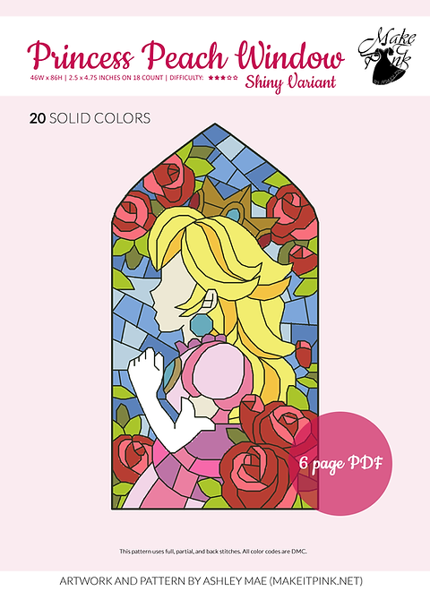 Princess peach stained glass window