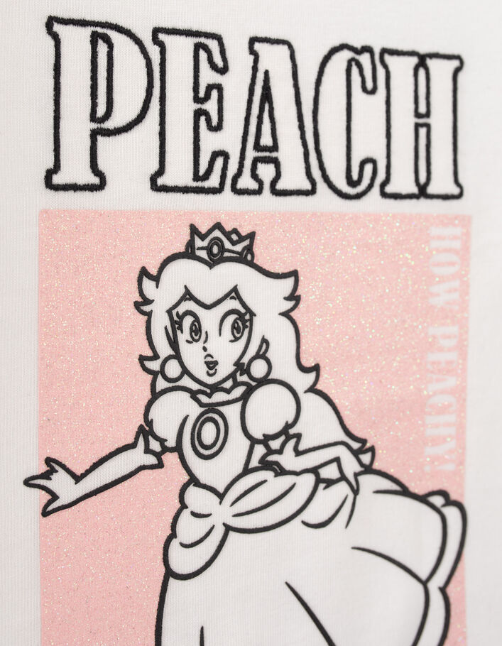 Girls white princess peach t