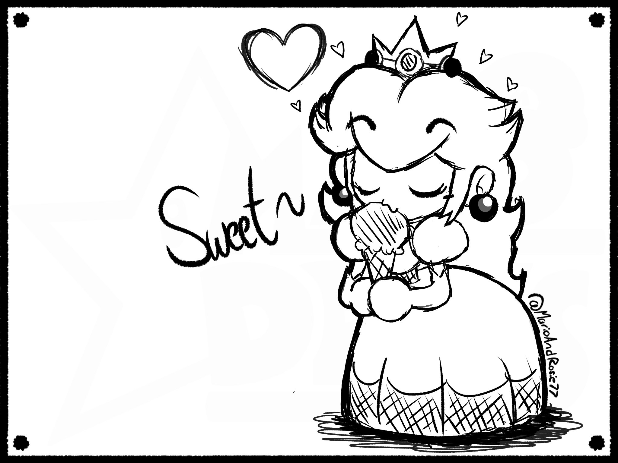 Marodrawsâïms open on x sweet treat peach ð sketch peach princesspeach icecream nintendo httpstcouetxumyzz x