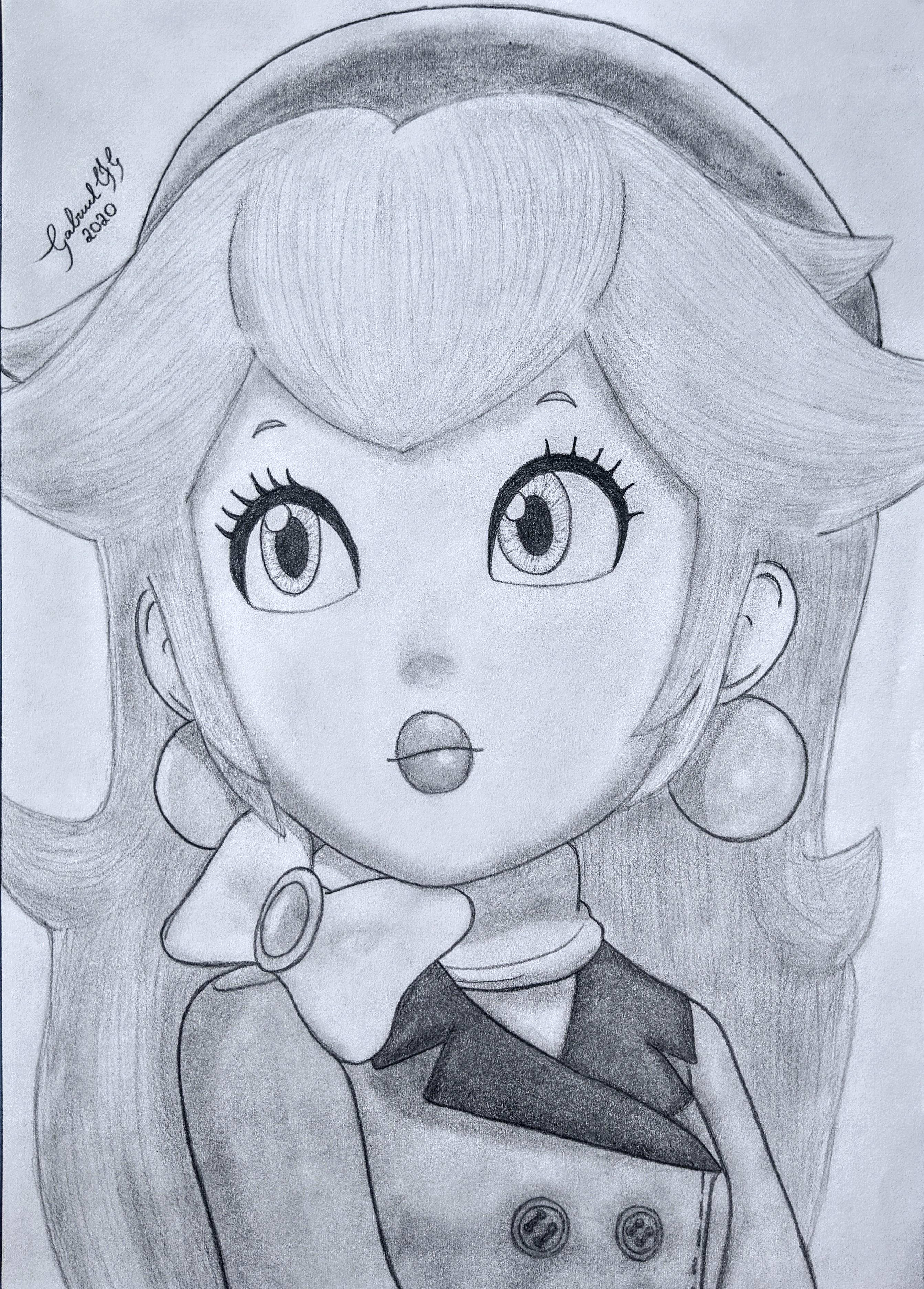 My drawing of princess peach from super mario odyssey rdrawing