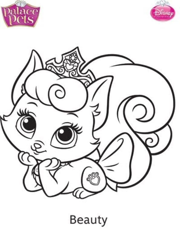 Beauty from palace pets coloring page