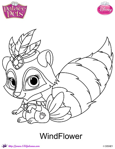 New disney princess palace pet coloring page of windflower â