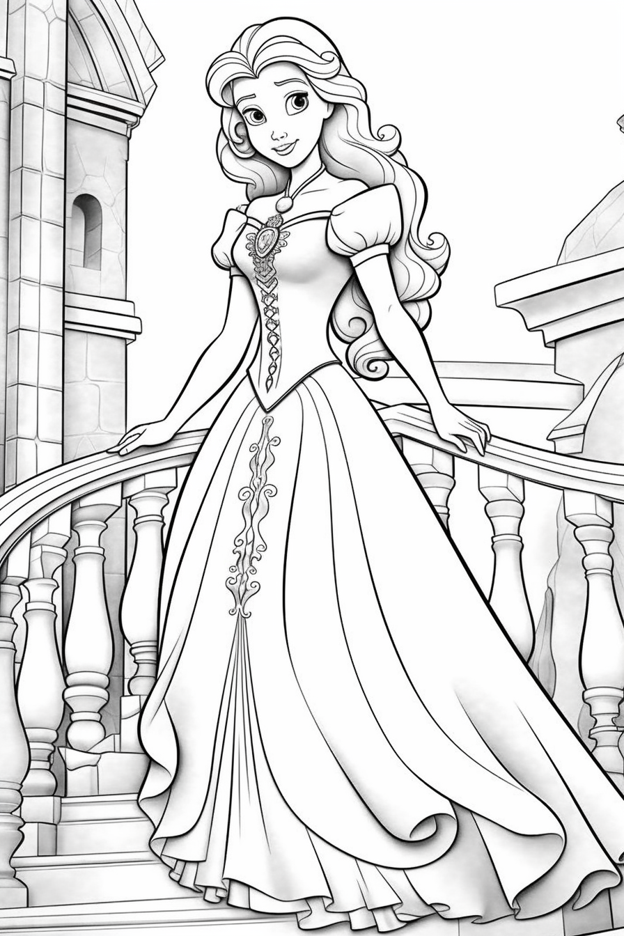 Disney princesses coloring pages for girls coloring pages