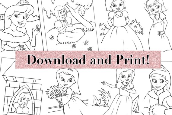 Princess coloring pages vol kids coloring activity pages printable coloring pages instant download