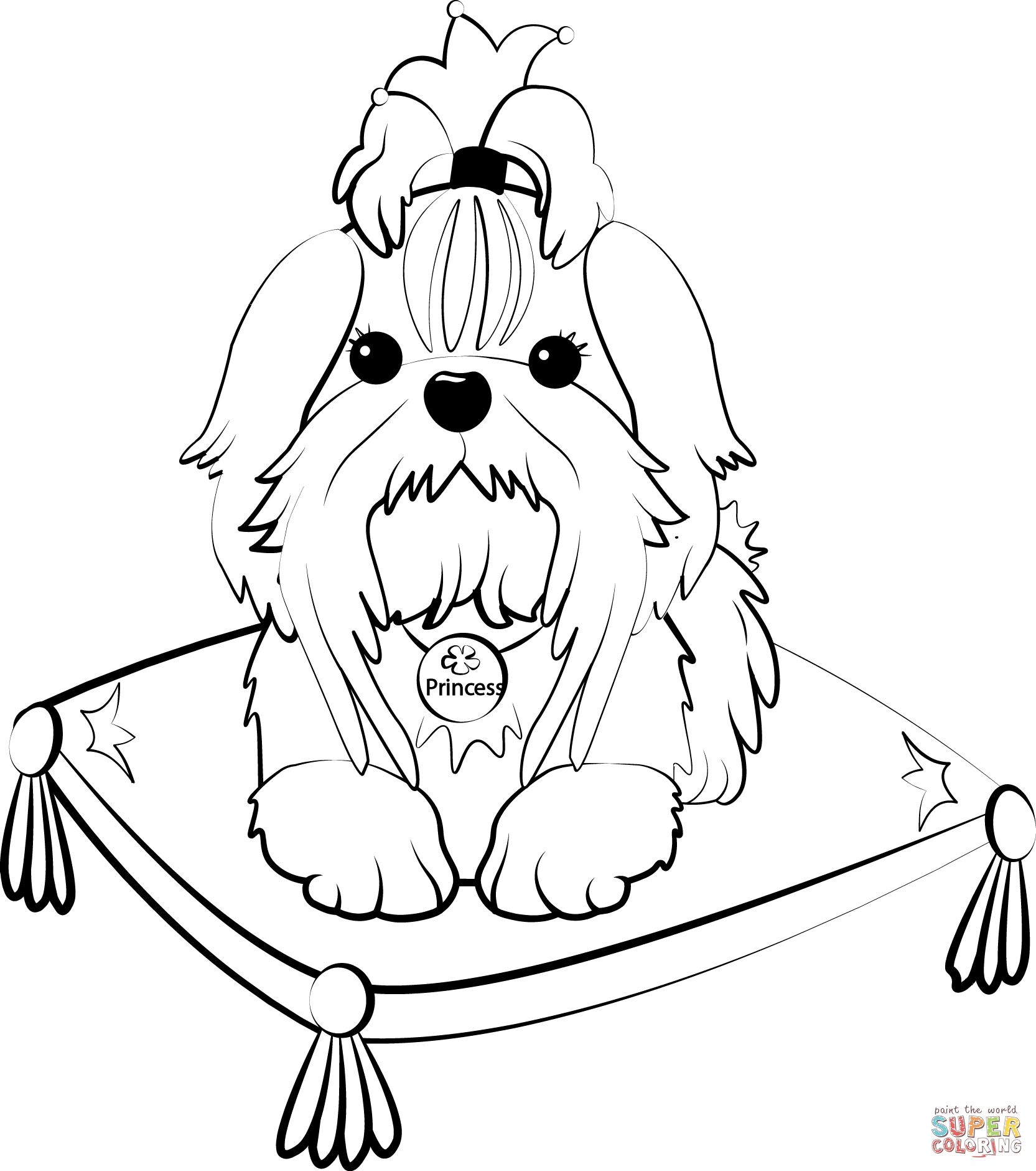 Princess puppy coloring page free printable coloring pages