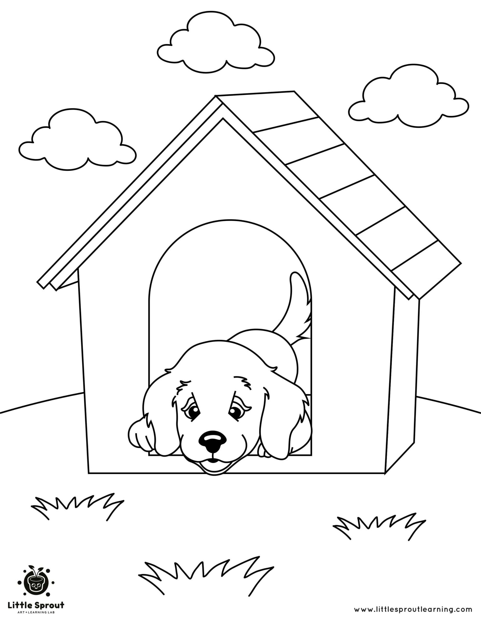Best puppy coloring page little sprout art