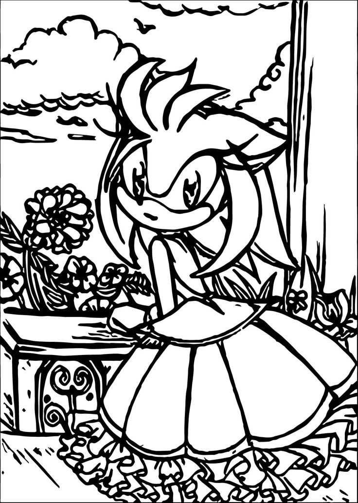 Princess amy rose coloring pages