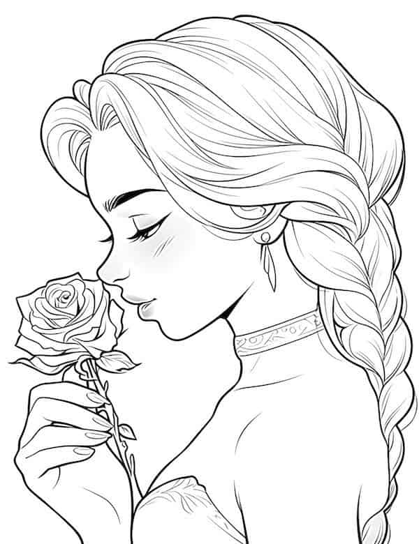 Beautiful rose coloring pages for kids and adults