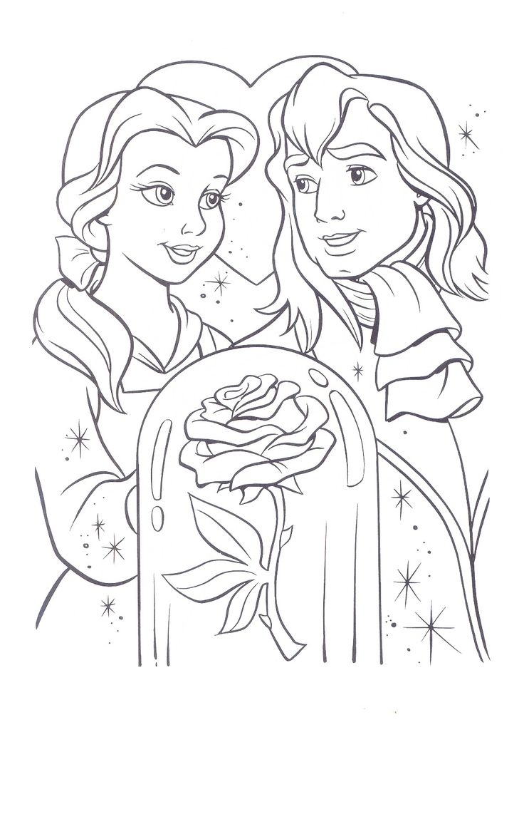Beauty and the beast coloring pages educative printable cartoon coloring pages rose coloring pages disney coloring pages