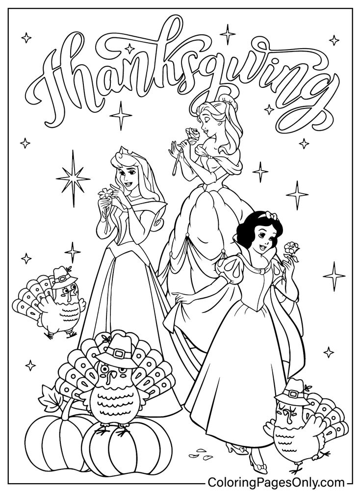Disney thanksgiving coloring pages on