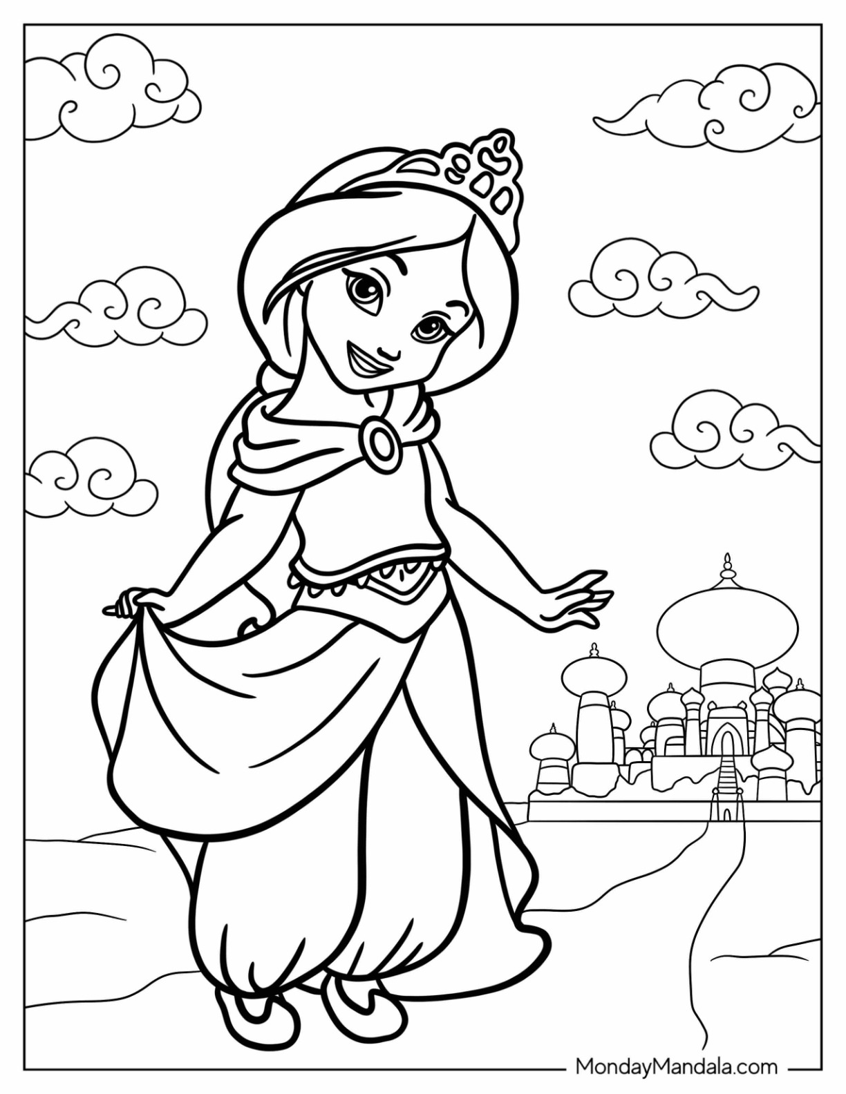 Disney princess coloring pages free pdf printables