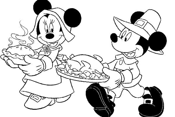 Coloring pages disney thanksgiving coloring