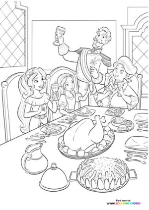 Thanksgiving family dinner pages free and easy print for kids