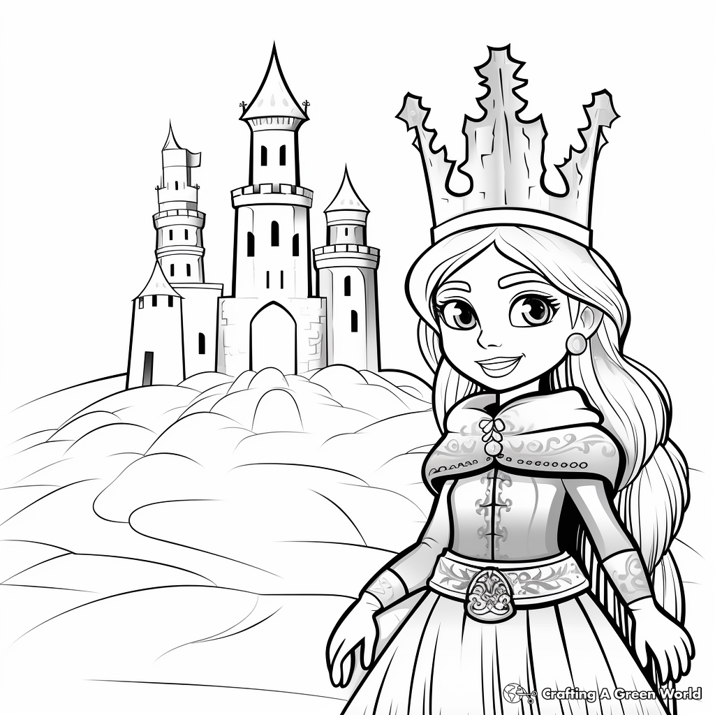 Winter princess coloring pages