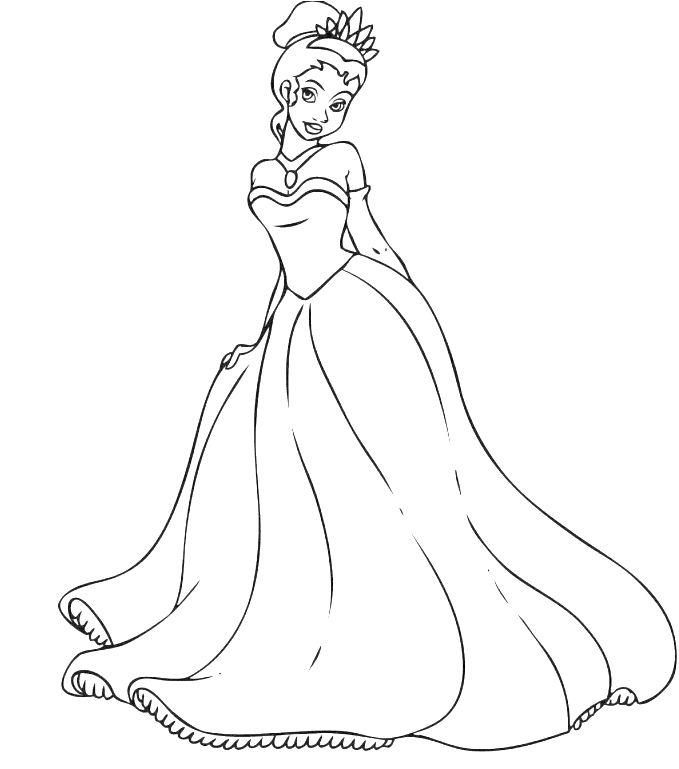 Princess tiana coloring pages