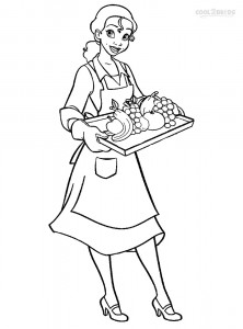 Printable princess tiana coloring pages for kids